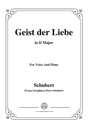 Schubert-Geist der Liebe,Op.118 No.1,in D Major,for Voice&Piano