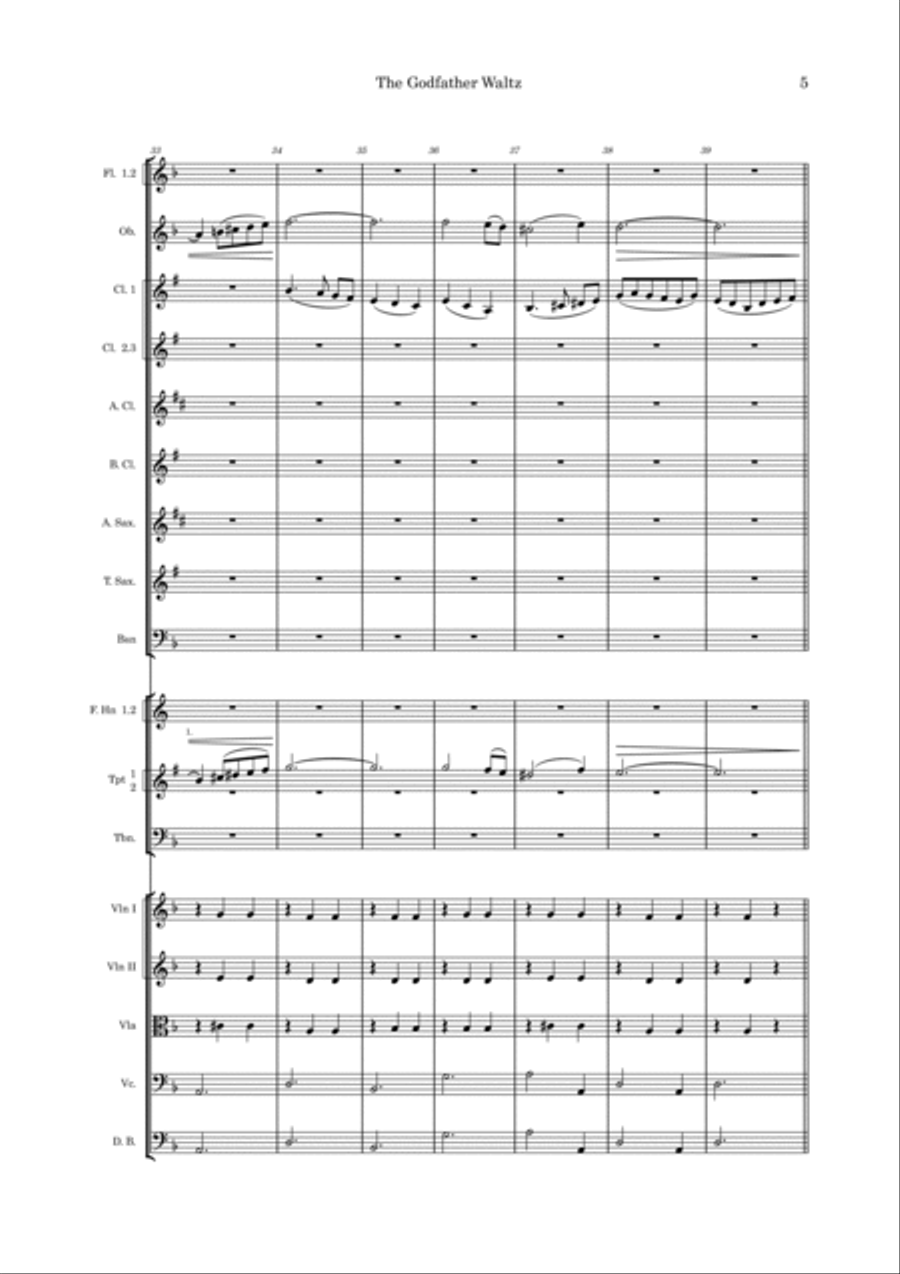 The Godfather Waltz Full Orchestra scores gallery preview page 5