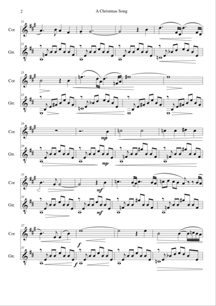 A Christmas Song for cor anglais and guitar English Horn scores gallery preview page 2