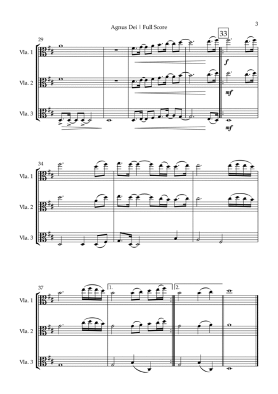 Agnus Dei String Trio scores gallery preview page 3