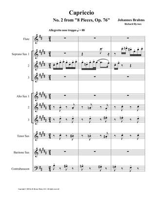Capriccio No. 2, Op. 76 (Saxophone Octet + Flute & Contrabassoon)