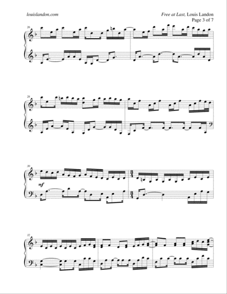 Free at Last Piano Solo scores gallery preview page 3