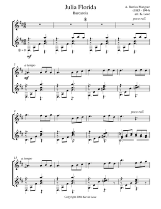 Julia Florida - Barcarola (Violin and Guitar) - Score and Parts