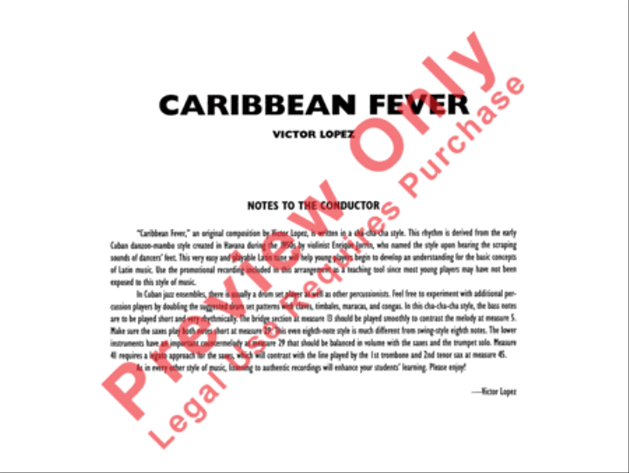 Caribbean Fever Jazz Ensemble scores gallery preview page 3