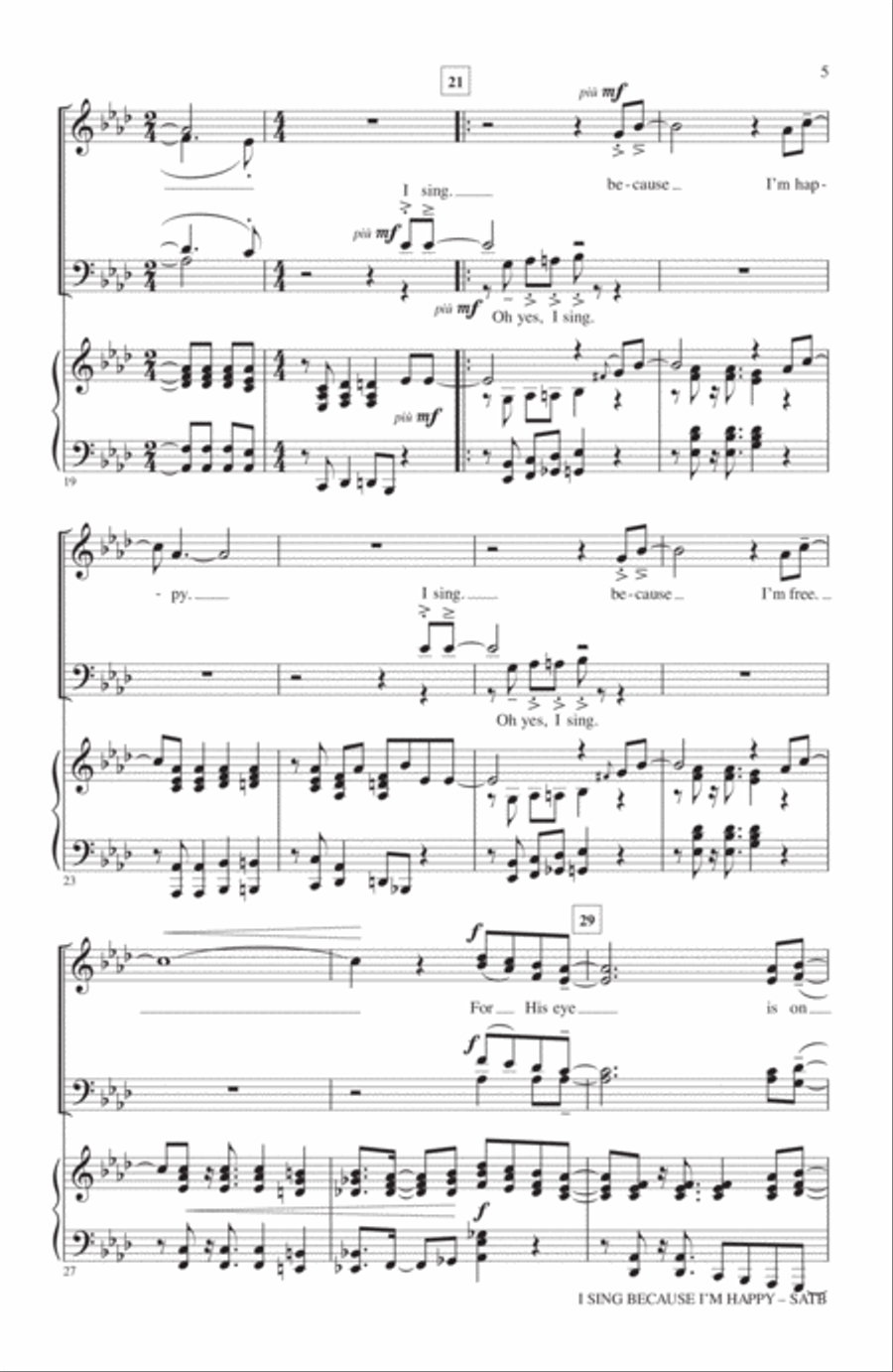 I Sing Because I'm Happy 4-Part scores gallery preview page 3