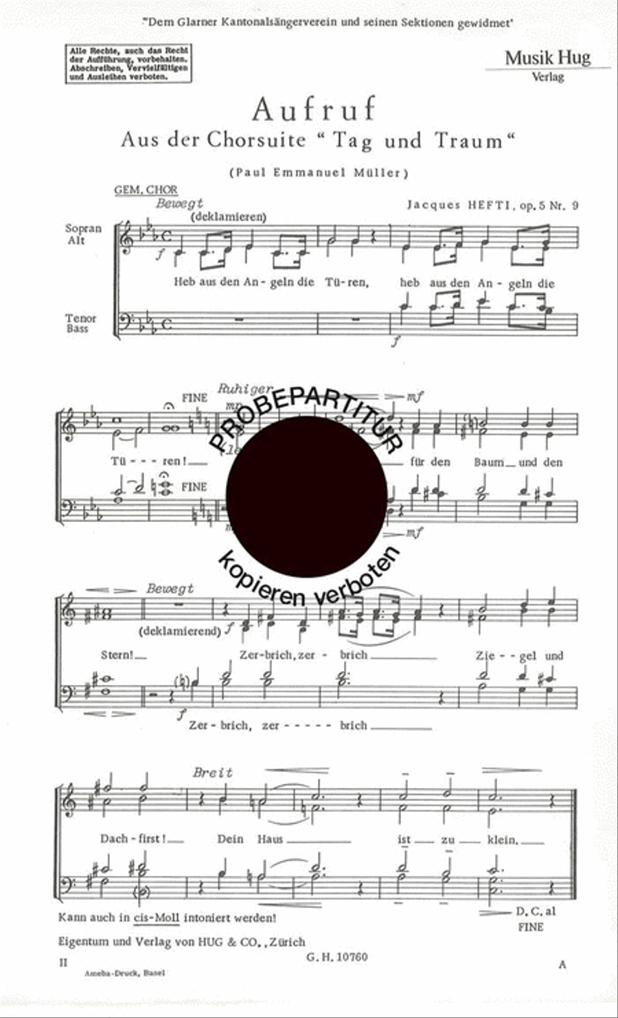 Aufruf Choir scores gallery preview page 1