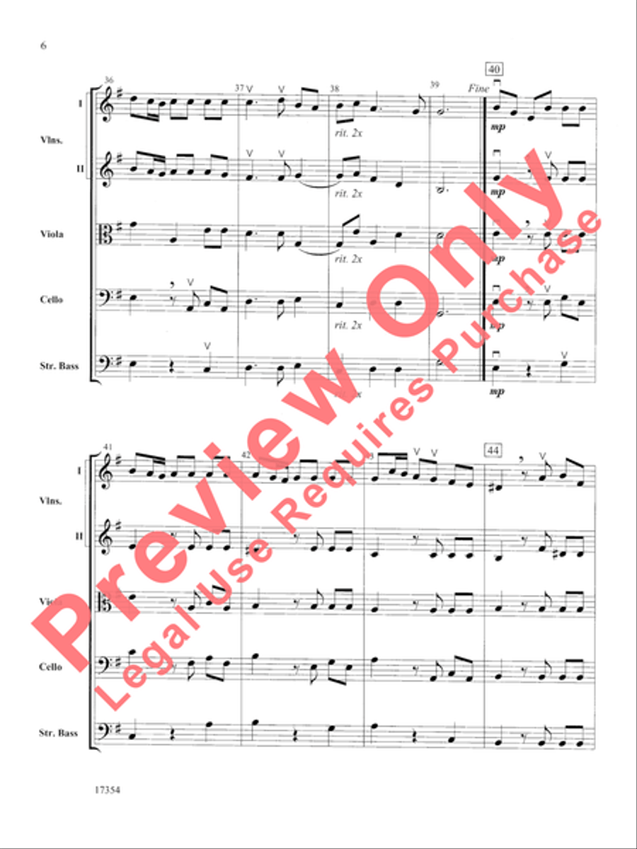 Hornpipe (from Water Music) String Orchestra scores gallery preview page 7
