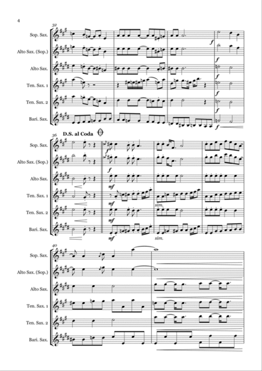 Lady Madonna Saxophone Quintet scores gallery preview page 4