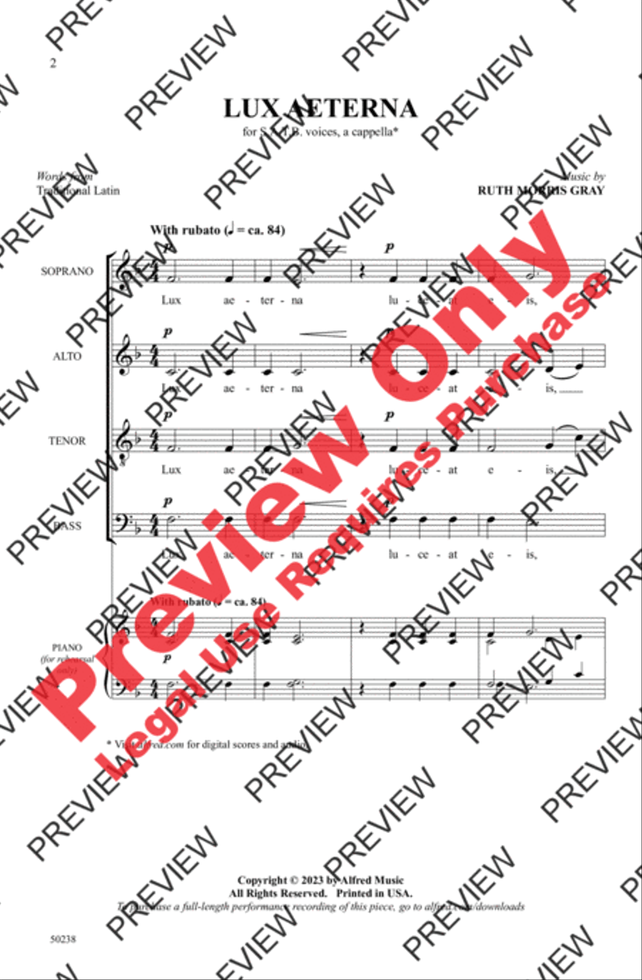 Lux Aeterna 4-Part scores gallery preview page 2