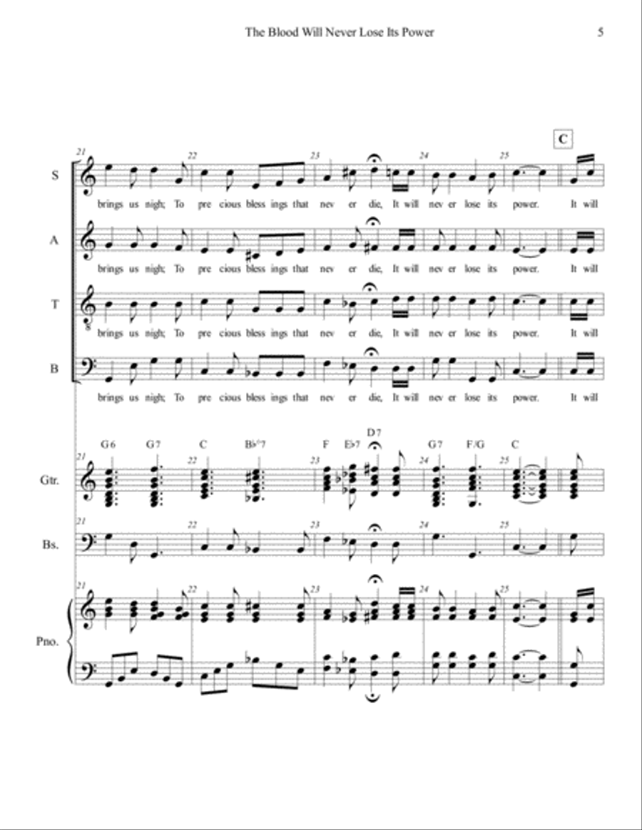 The Blood Will Never Loses Its Power - 1912 4-Part scores gallery preview page 6