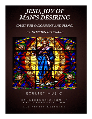 Book cover for Jesu, Joy Of Man's Desiring (Duet for Soprano and Alto Sax and Piano)