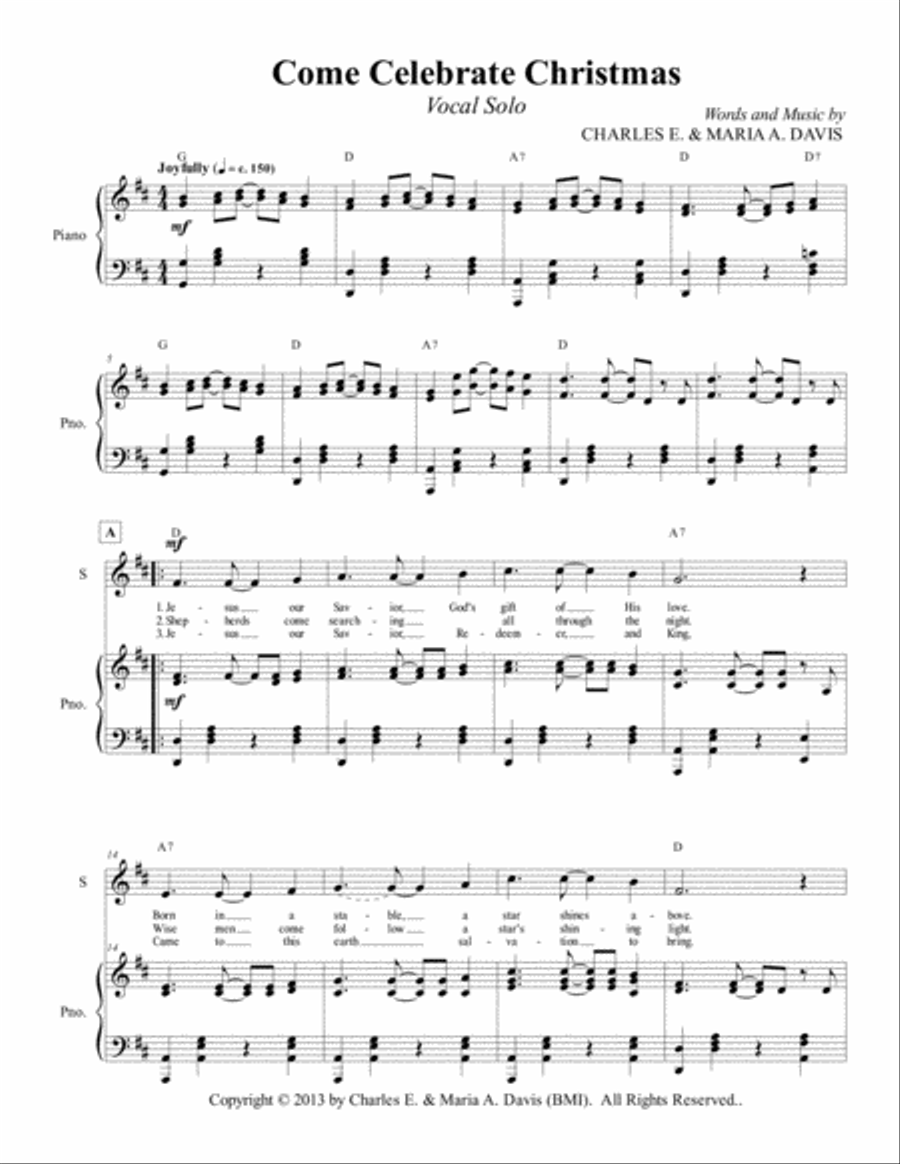 Come Celebrate Christmas - Soprano Solo Soprano Voice scores gallery preview page 3