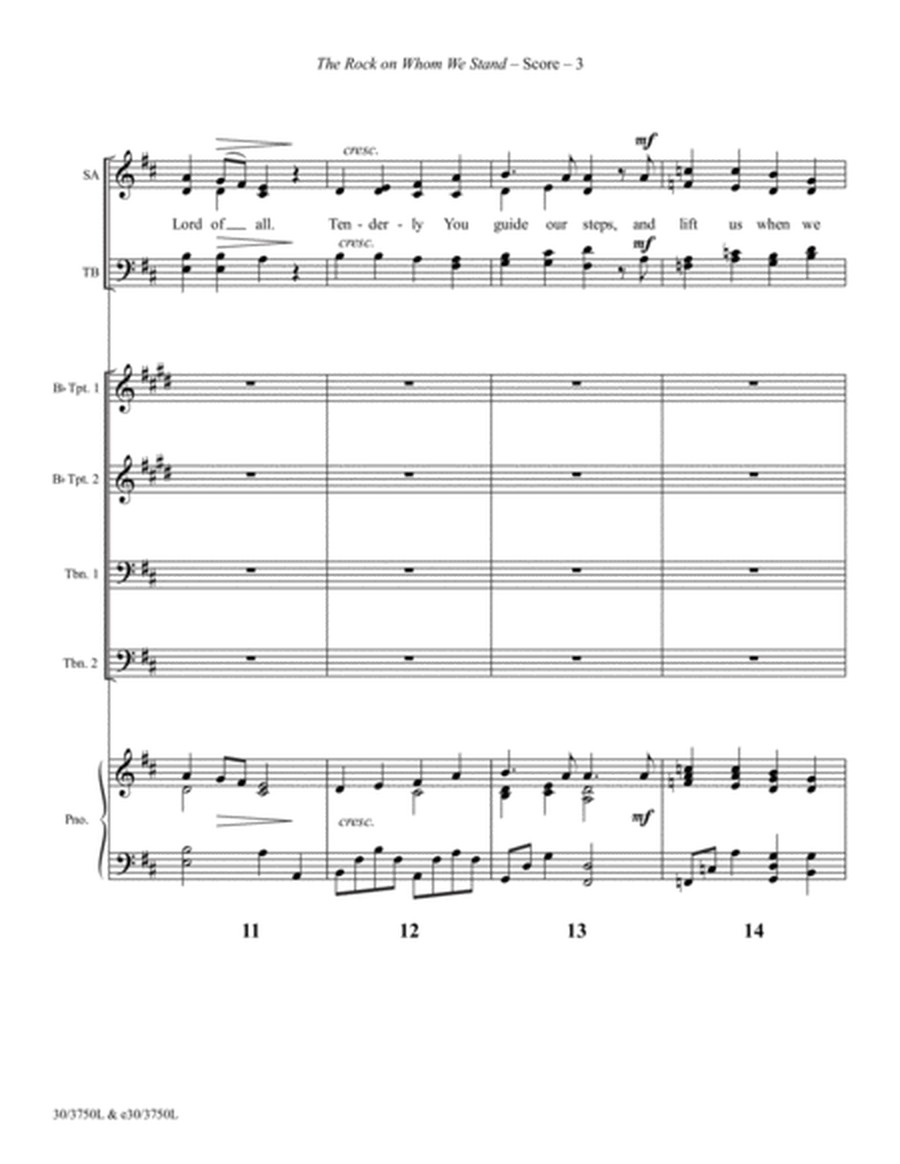 The Rock on Whom We Stand - Brass Quartet Score and Parts