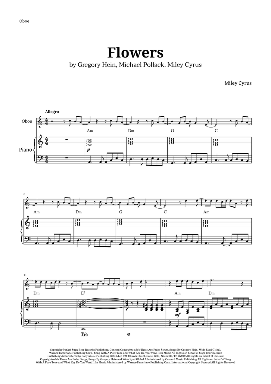 Flowers Piano scores gallery preview page 1