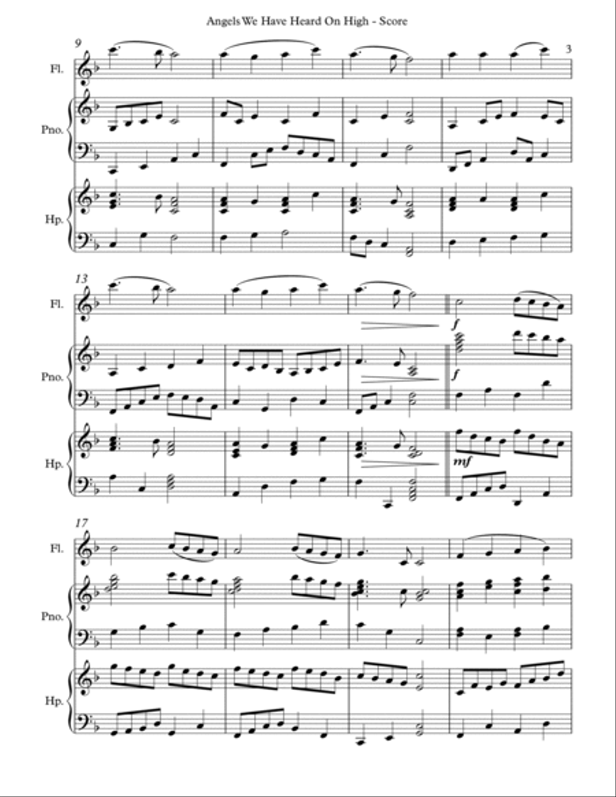 Angels We Have Heard On High, Trio for Flute, Harp and Piano image number null