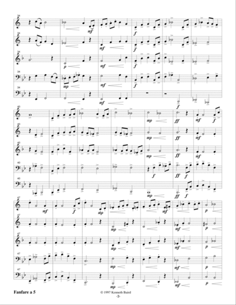 Fanfare a 5 Brass Ensemble scores gallery preview page 4