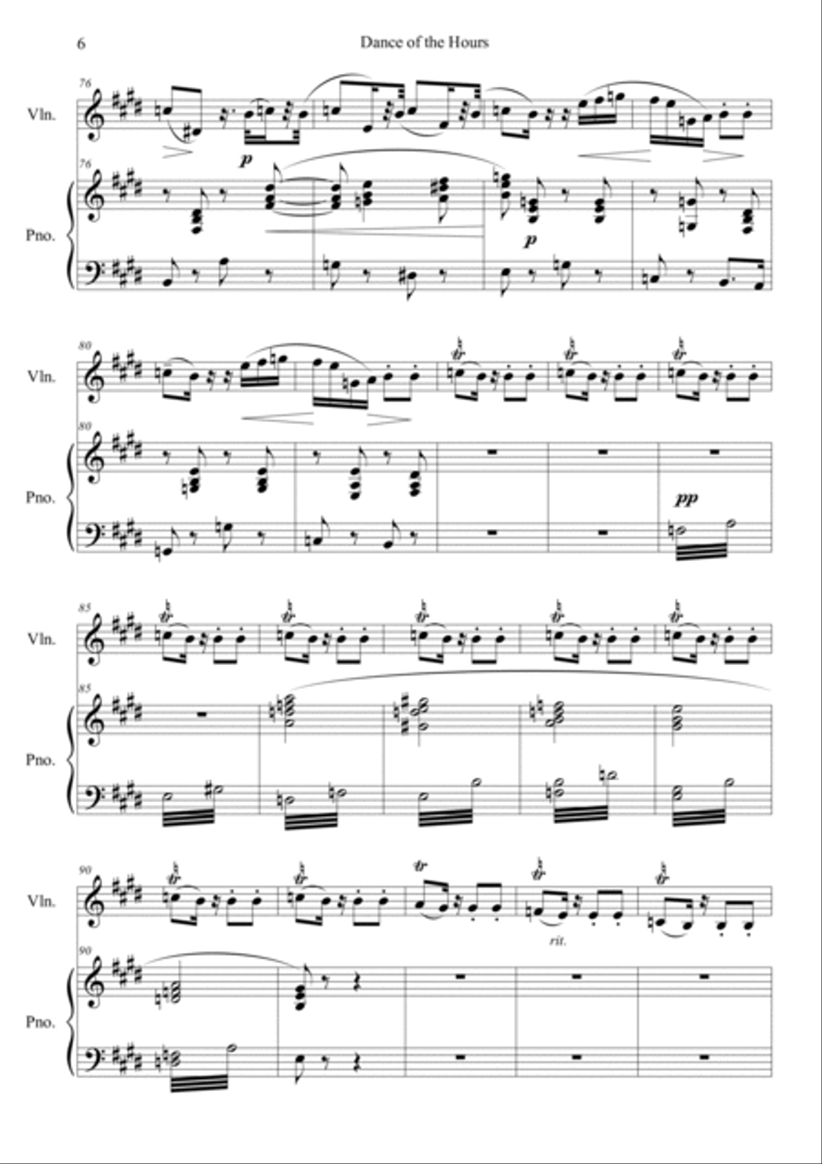 Dance of the Hours Dance of the Hours Violin Solo scores gallery preview page 6