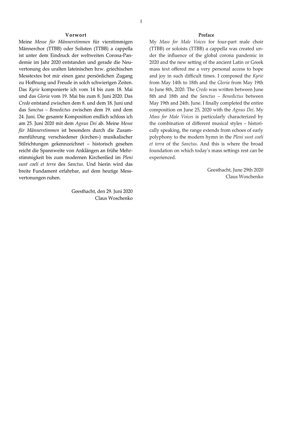 Messe für Männerstimmen (Mass for Male Voices) (2020) TTBB scores gallery preview page 5