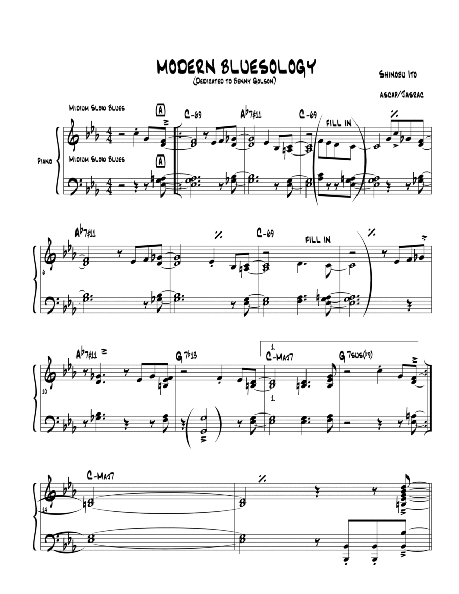 MODERN BLUESOLOGY Piano scores gallery preview page 1