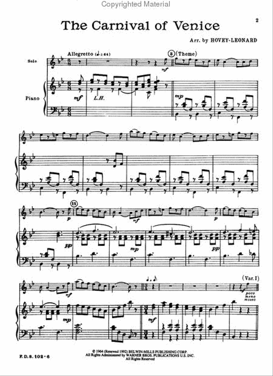 Carnival of Venice Small Ensemble scores gallery preview page 3