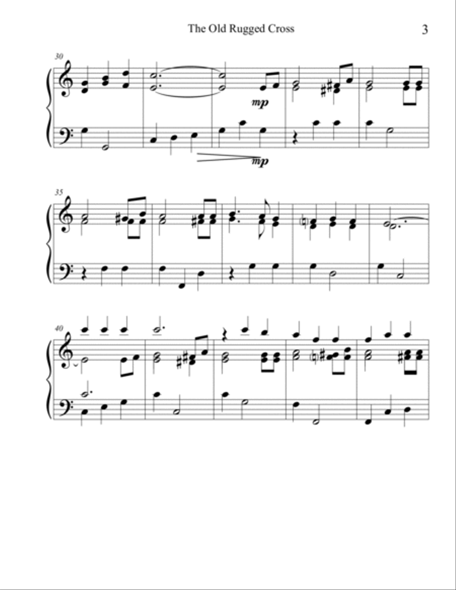 The Old Rugged Cross for Handbell Choir Handbell Choir scores gallery preview page 3