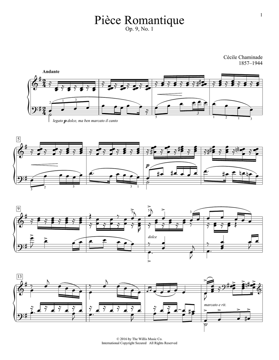 Piece Romantique, Op. 9, No. 1 Piano Method scores gallery preview page 1
