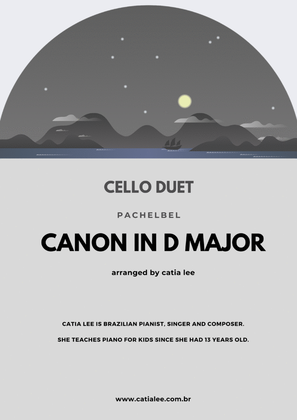 Book cover for Canon in D - Pachelbel - for cello duet E Major