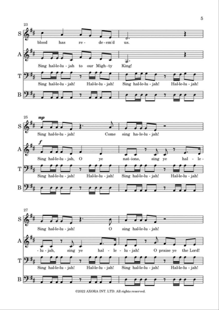 Sing Hallelujah! 4-Part scores gallery preview page 5