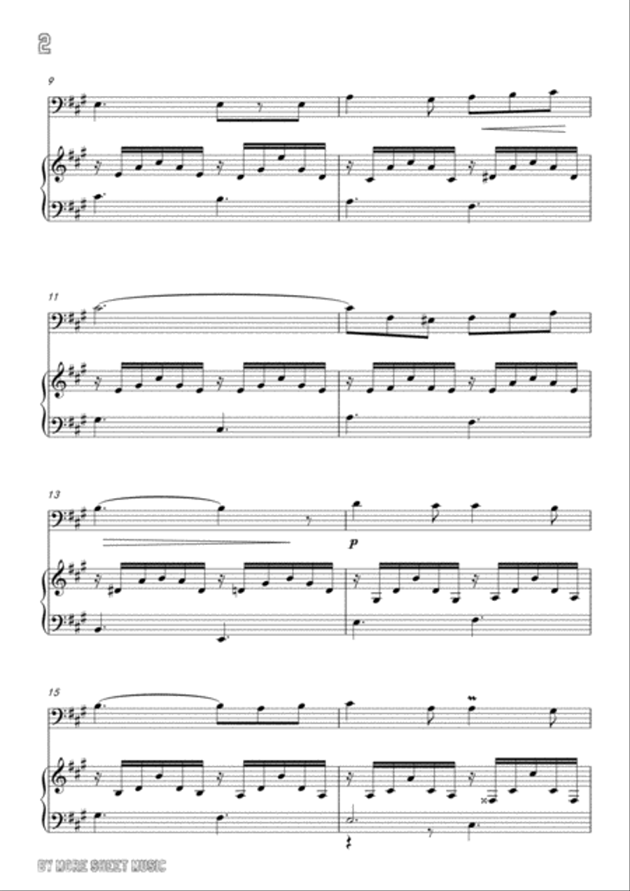 Franck-Le mariage des roses,for Cello and Piano Piano scores gallery preview page 4
