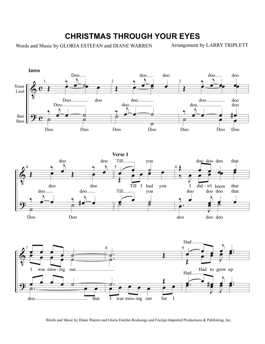 Christmas Through Your Eyes TTBB scores gallery preview page 1