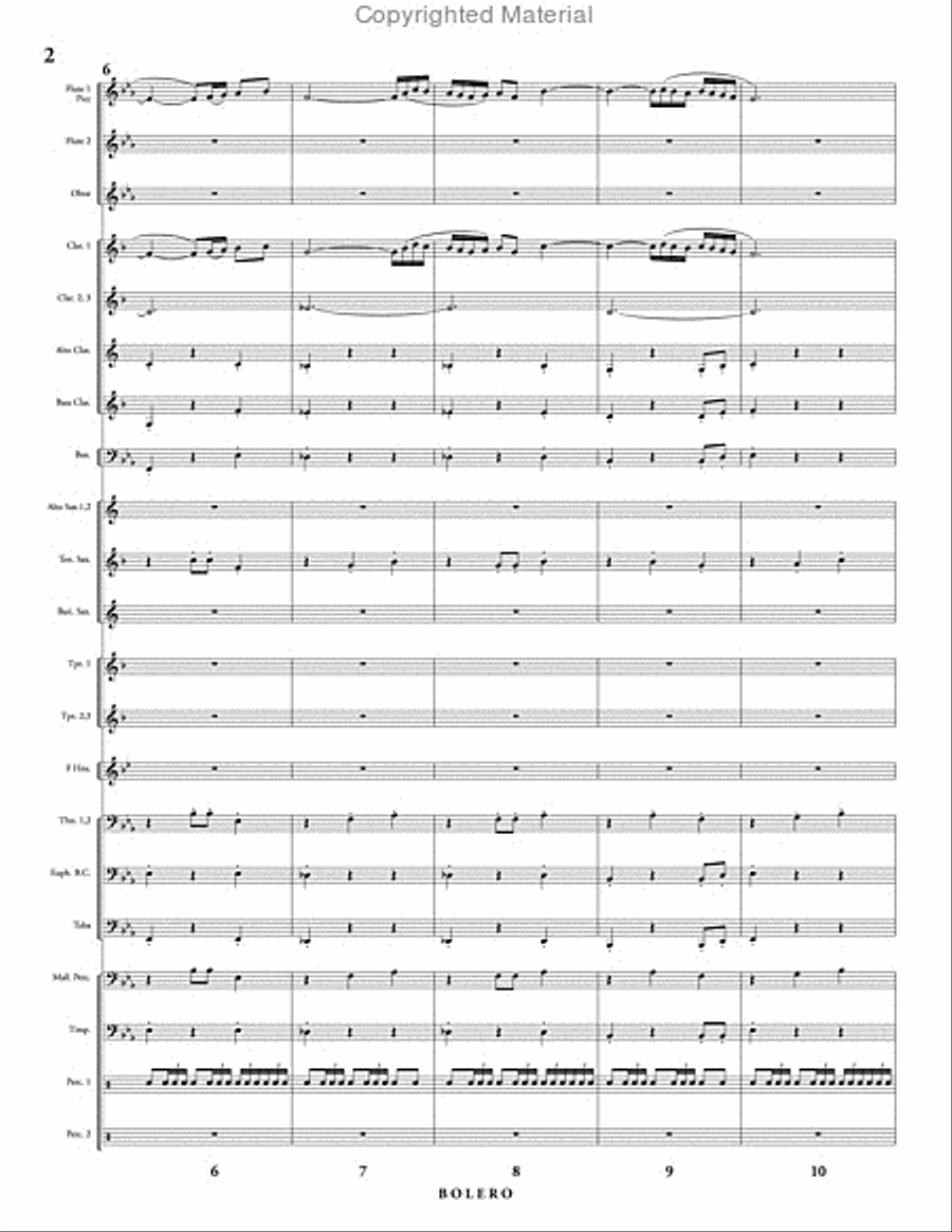 Bolero: Homage Maurice Ravel Concert Band scores gallery preview page 3