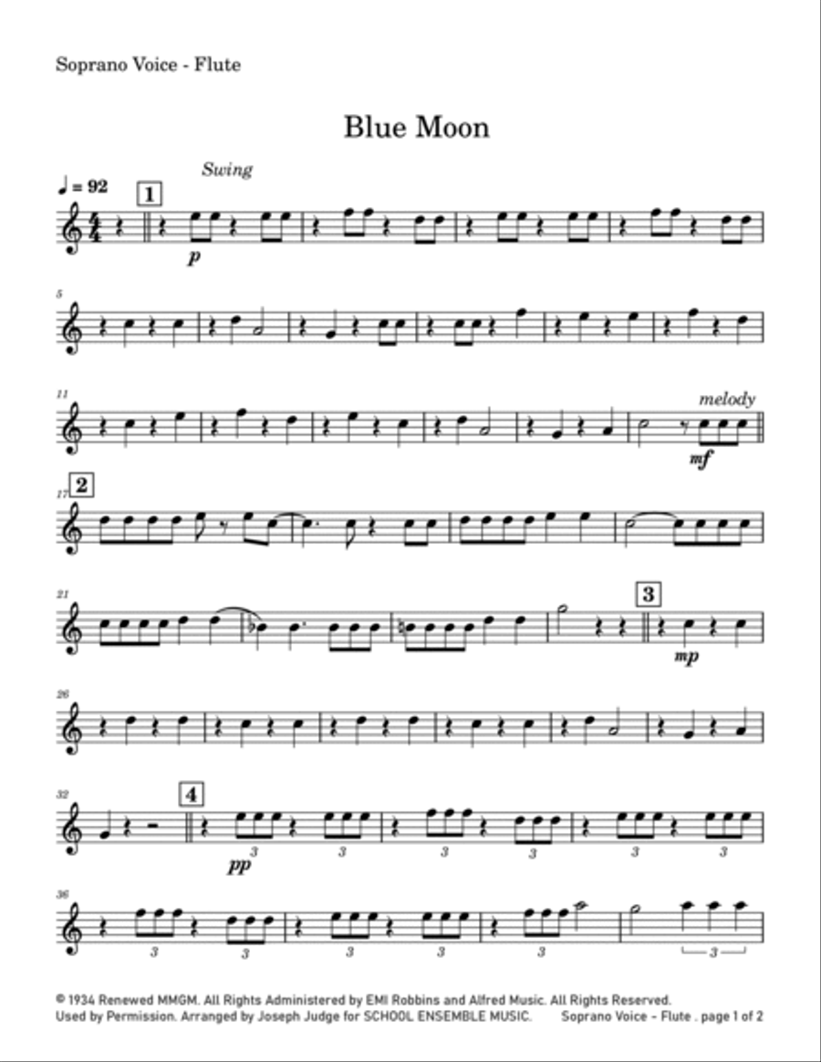 Blue Moon Woodwind Quartet scores gallery preview page 6