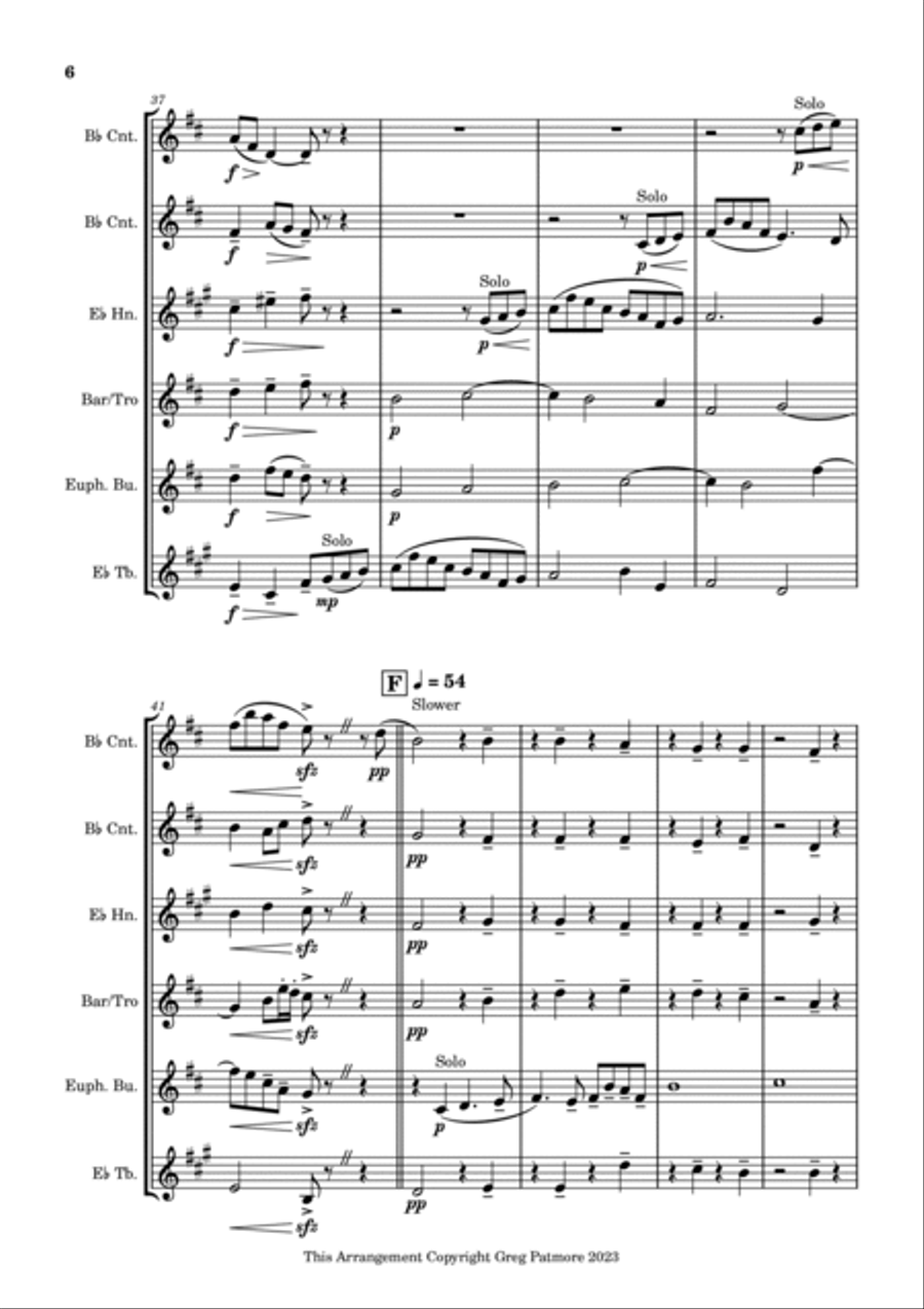 Danny Boy - six part brass motet Brass Ensemble scores gallery preview page 6