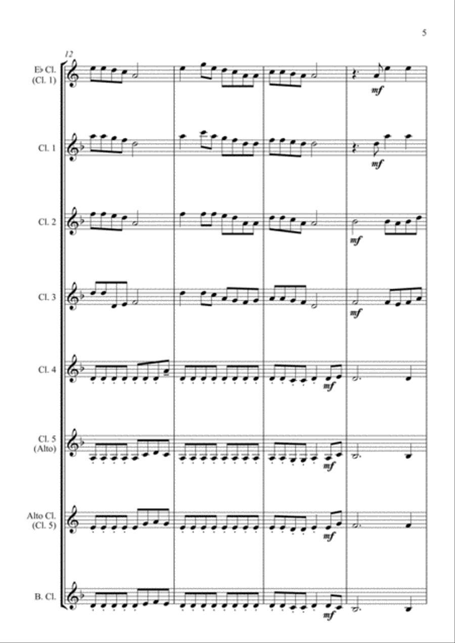 Rolling In The Deep Clarinet Choir scores gallery preview page 5