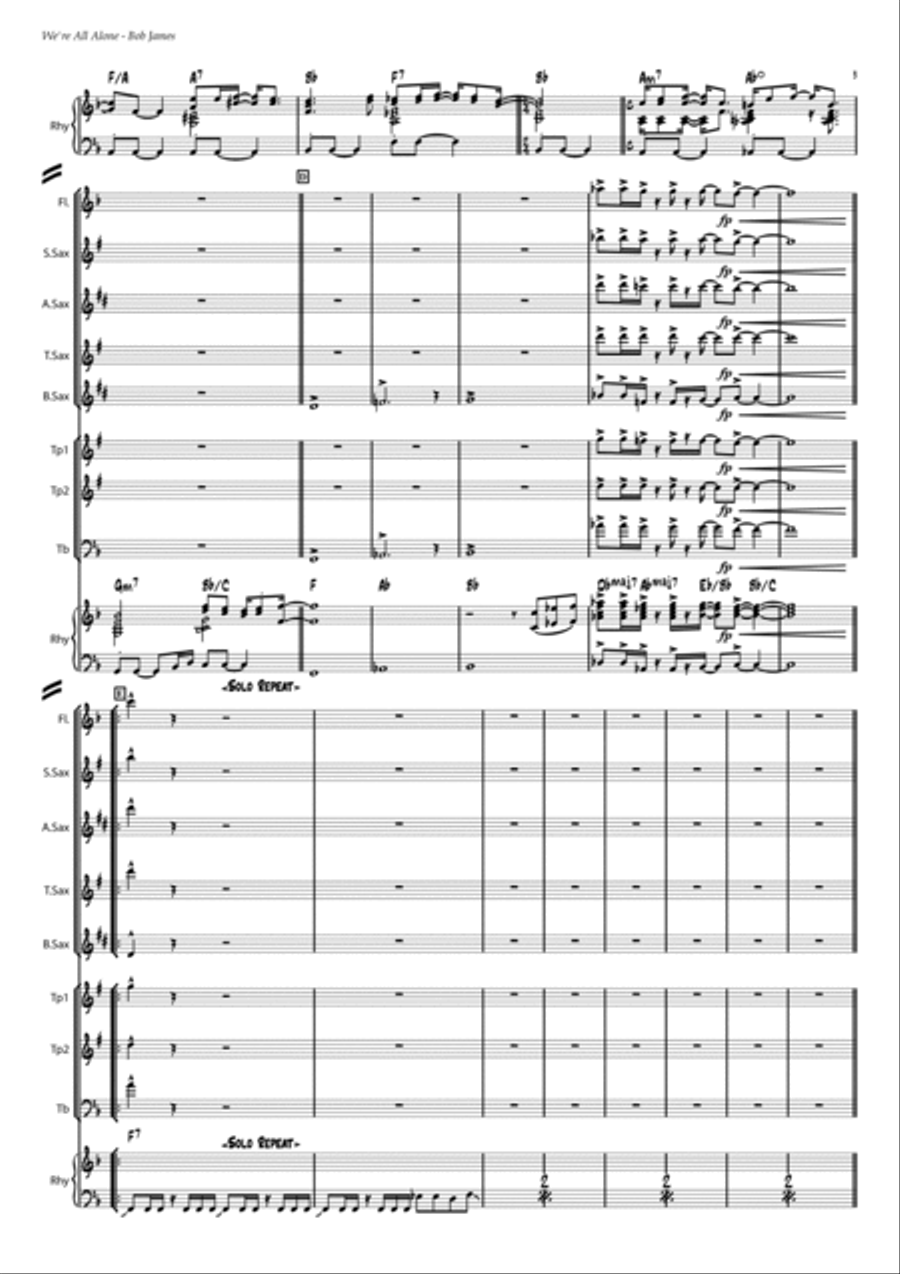 We're All Alone Concert Band scores gallery preview page 3