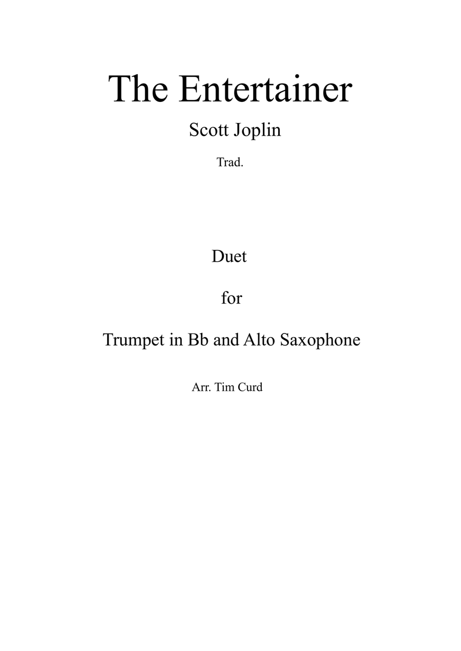 The Entertainer. Duet for Trumpet and Alto Saxophone Alto Saxophone scores gallery preview page 1