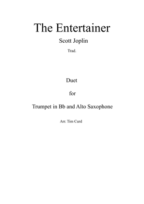 Book cover for The Entertainer. Duet for Trumpet and Alto Saxophone