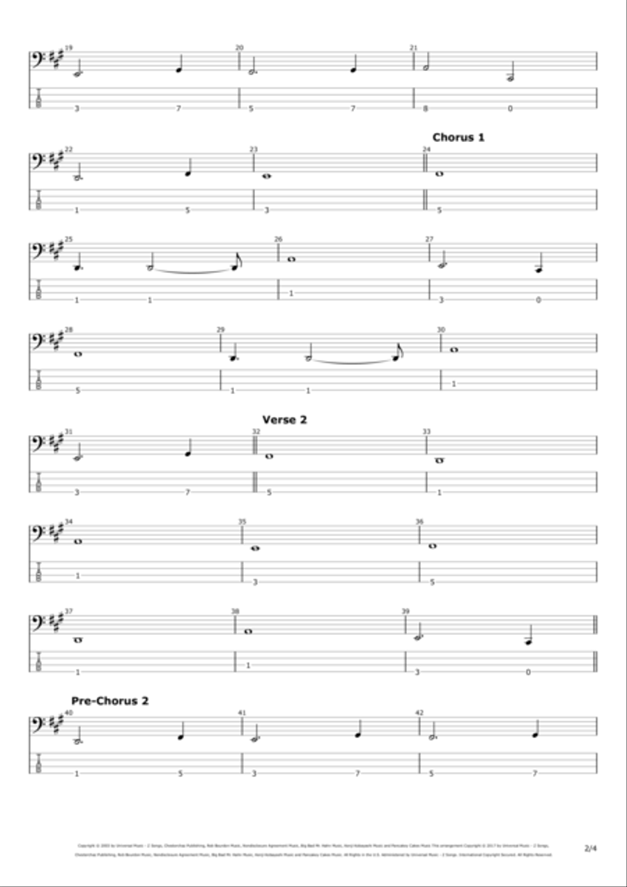 Numb Bass Guitar scores gallery preview page 2