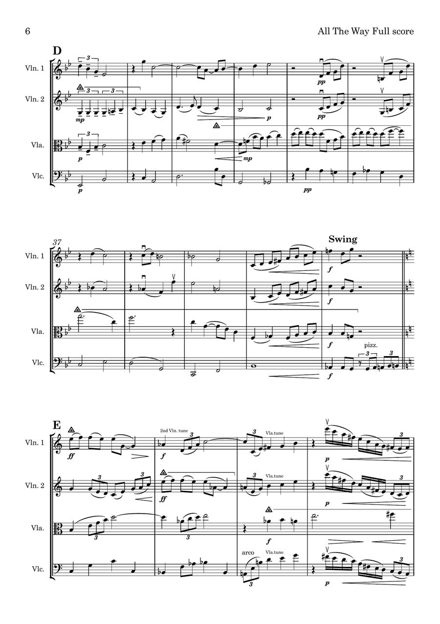 All The Way String Quartet scores gallery preview page 6