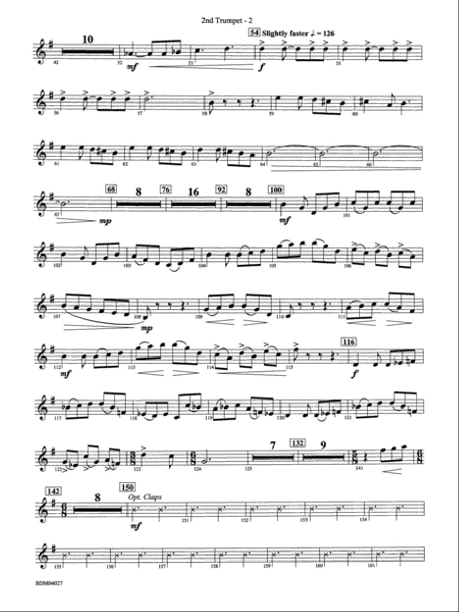 Tir Na Nog (A Celtic Legend): 2nd B-flat Trumpet Concert Band scores gallery preview page 2