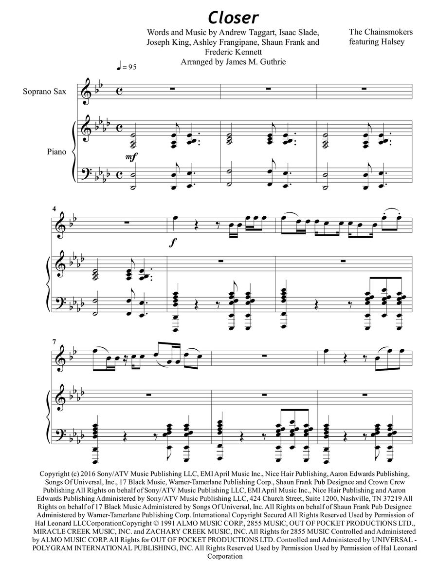Closer Soprano Saxophone scores gallery preview page 1