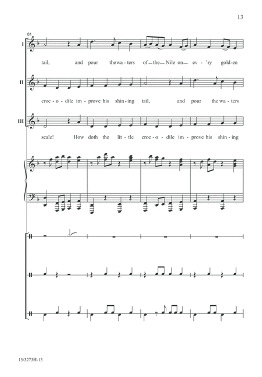 How Doth the Little Crocodile 2-Part scores gallery preview page 13