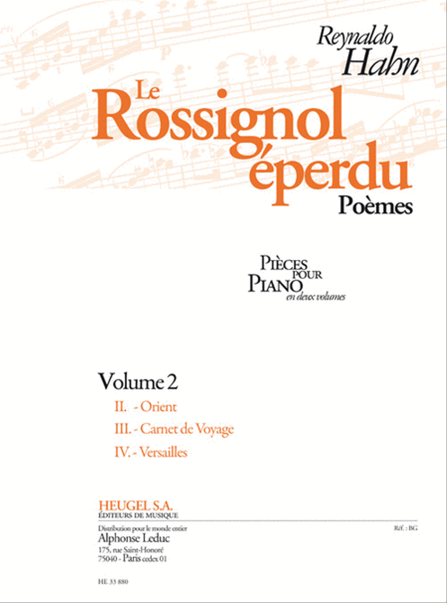 Le Rossignol Eperdu Vol.2 (Poemes) Piano Solo scores gallery preview page 1