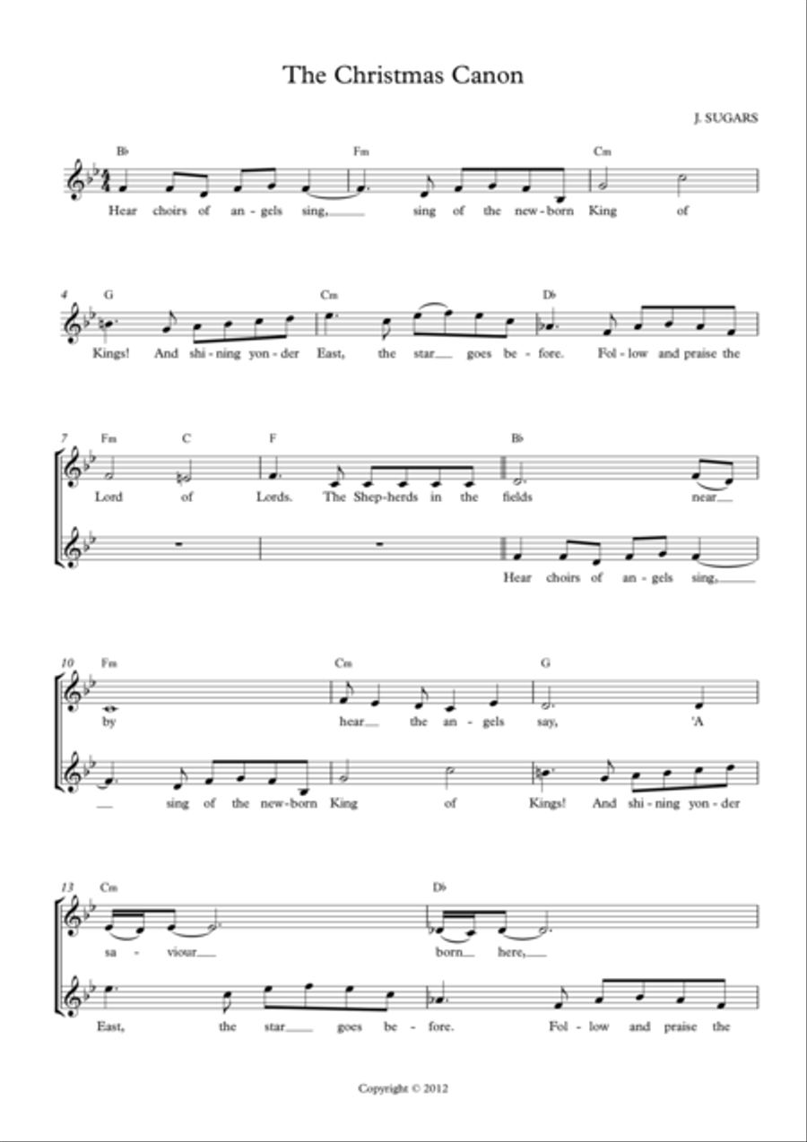 The Christmas Canon The Christmas Canon Choir scores gallery preview page 1