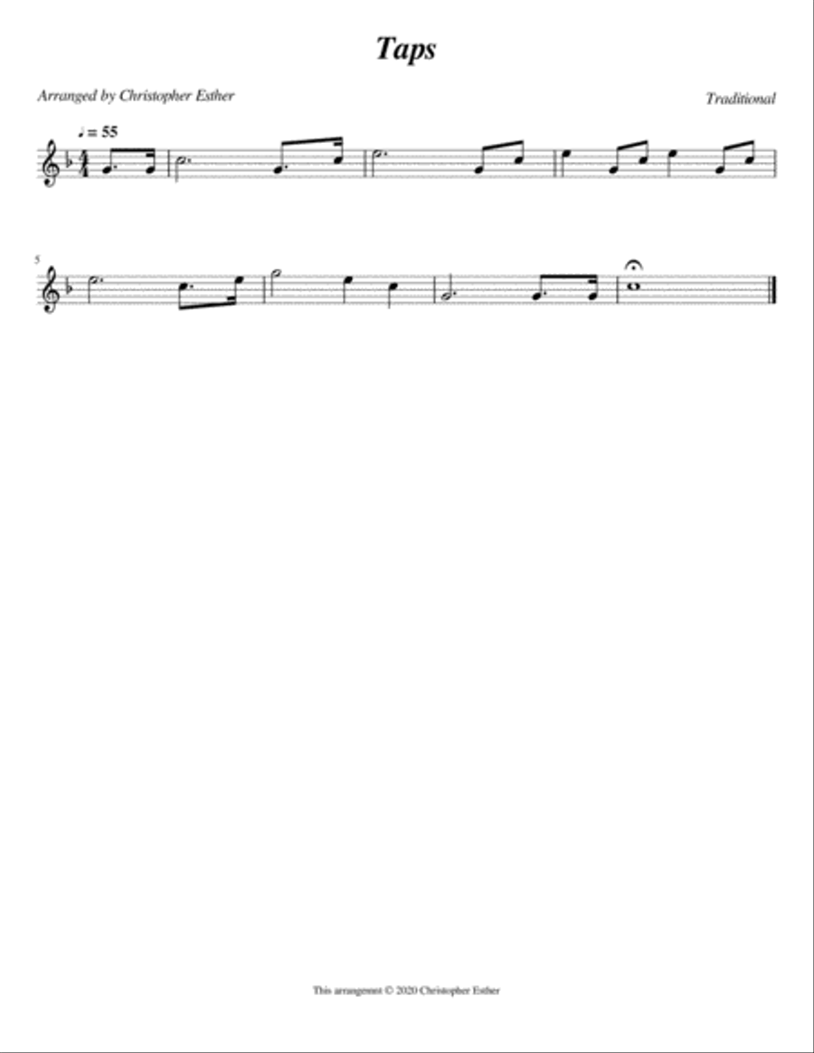 Taps (Military Salute for Trumpet) Trumpet Solo scores gallery preview page 1