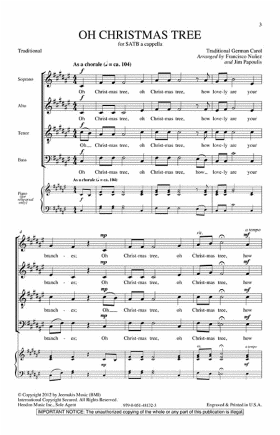 Oh Christmas Tree 4-Part scores gallery preview page 2