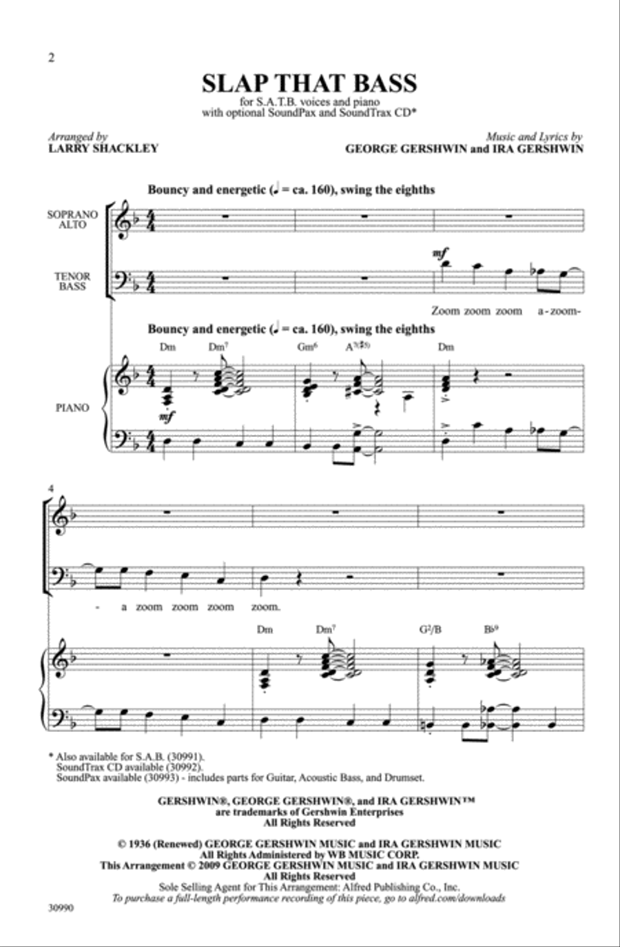 Slap That Bass 4-Part scores gallery preview page 2