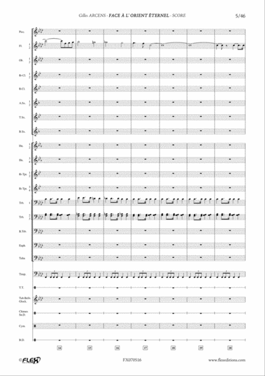 Face A L'Orient Eternel Face A L'Orient Eternel Concert Band scores gallery preview page 5
