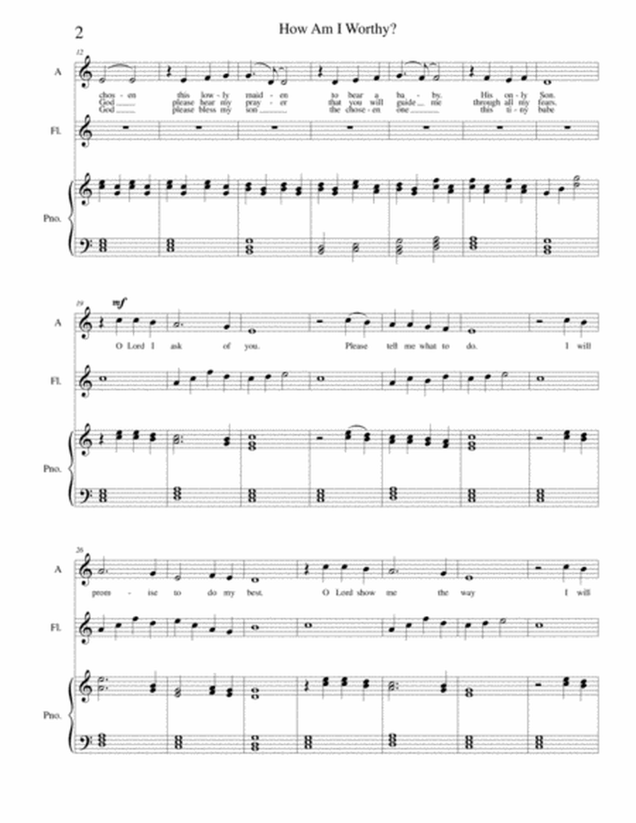 How Am I Worthy (Mary's Prayer) - Solo, flute and piano image number null