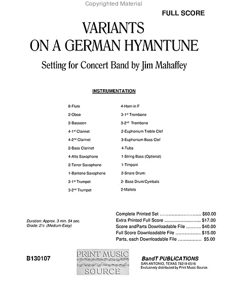Variants On A German Hymntune image number null